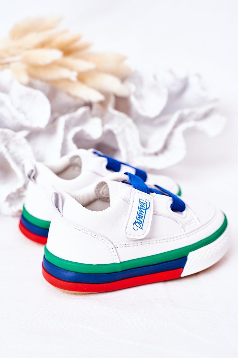 Children's Sneakers With Welt White Navy Blue Baxter