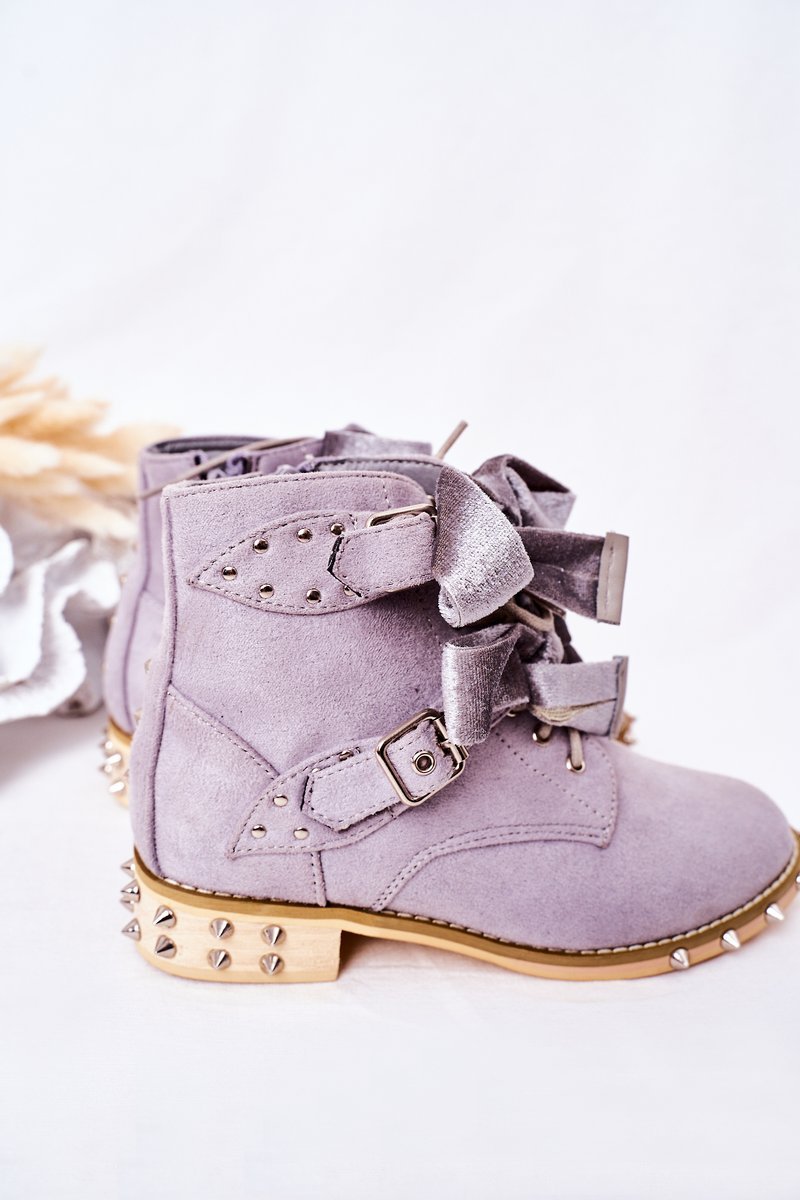 Children's Warm Boots With Studs Lu Boo Grey