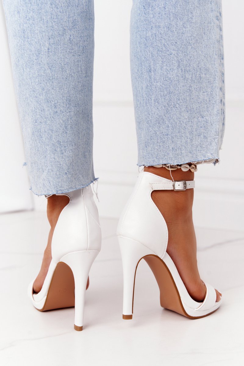 Elegant Sandals On High Heel White Glamour