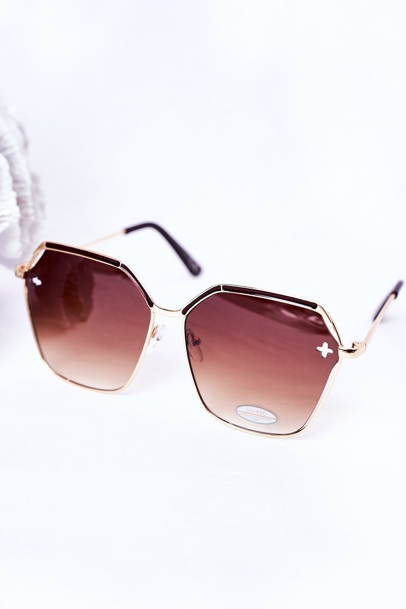 Geometric Sunglasses Brown Ombre 