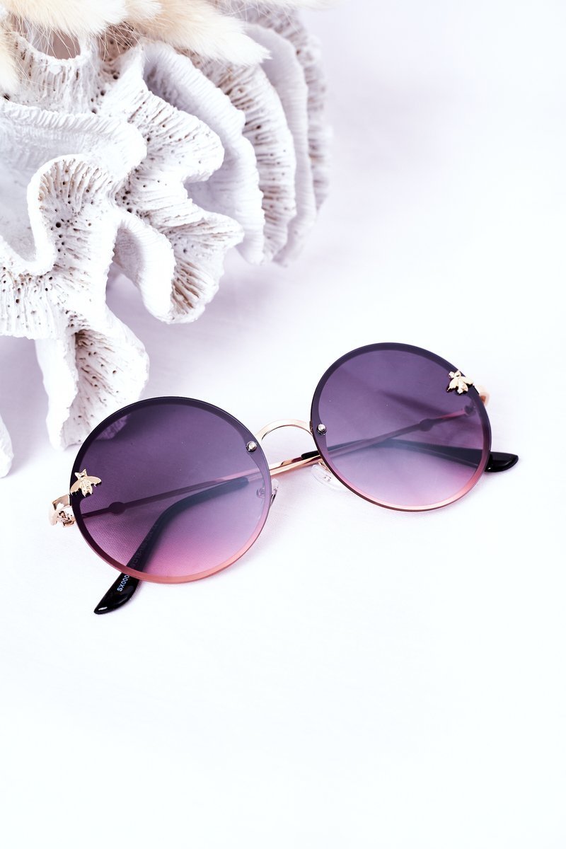 Gold Sunglasses With A Fly Pink Ombre
