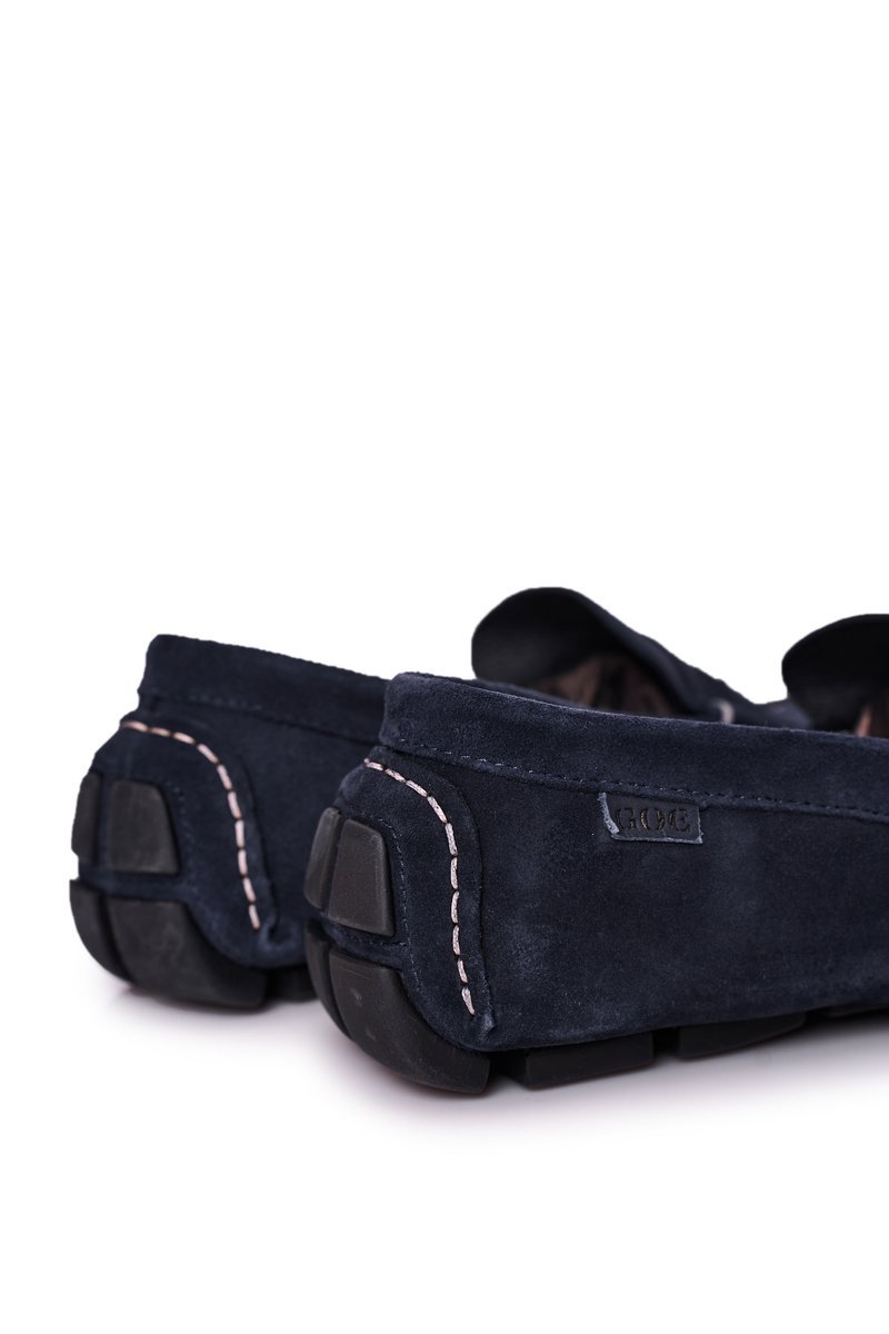 Suede Casual Loafers GOE HH1N4065 Navy Blue
