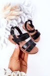 Children's Shiny Sandals Black Natalie